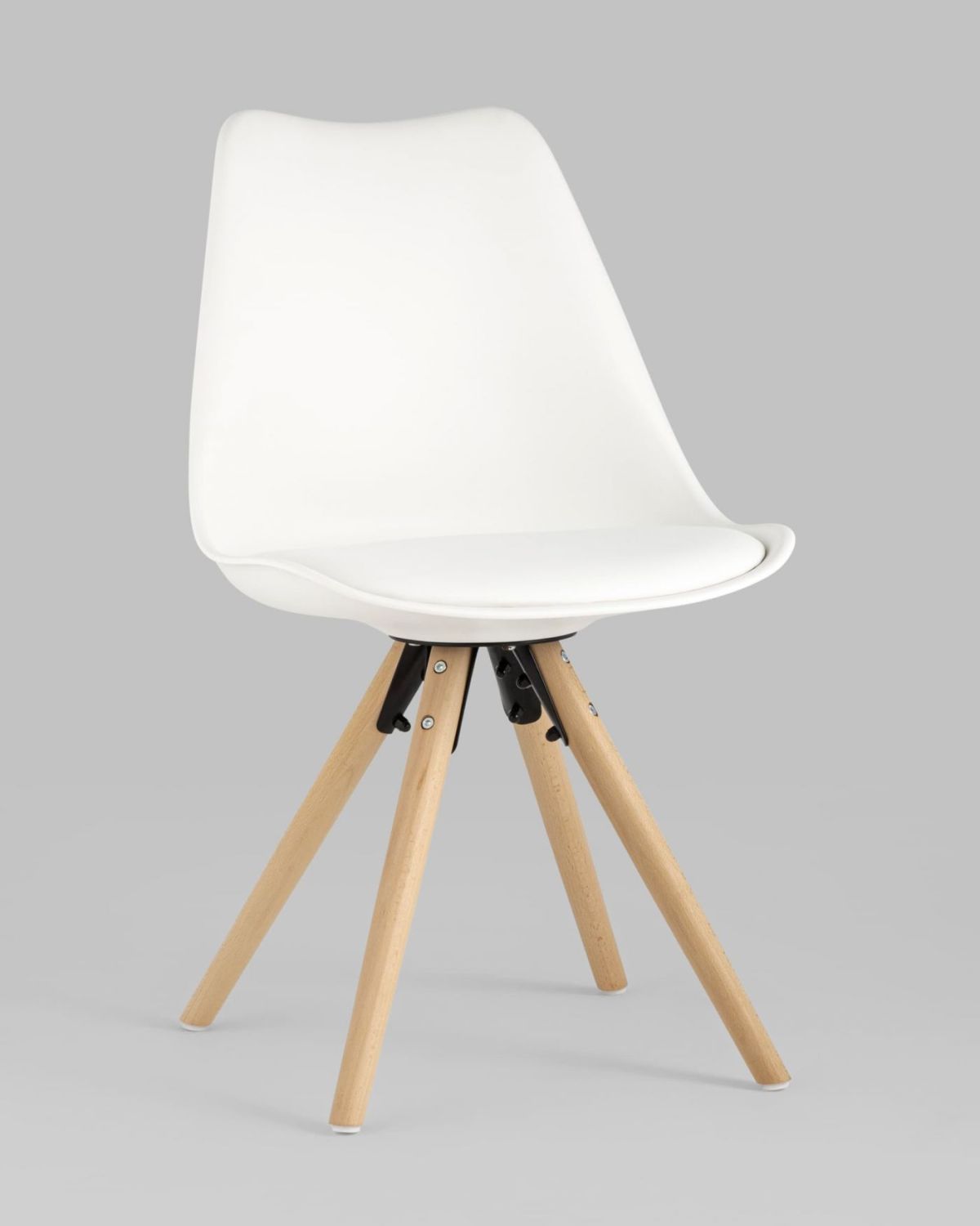 Стул Арианда белый, пластик, экокожа, каркас натуральный некрашеный массив бука | фото 2