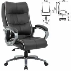 Кресло офисное BRABIX PREMIUM "Strong HD-009" (экокожа черная, ткань серая) 531945 | фото 2