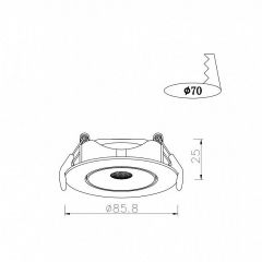 Встраиваемый светильник Arte Lamp Kaus A4761PL-1WH | фото 3