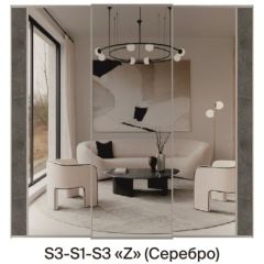 Шкаф-купе 1950 серии SILVER S7+S1+S7Z B22+PL1 (по 2 ящика лев/прав+1штанга) профиль «Серебро» | фото 8