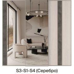 Шкаф-купе 1950 серии SILVER S7+S1+S7Z B22+PL1 (по 2 ящика лев/прав+1штанга) профиль «Серебро» | фото 9
