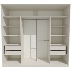Шкаф-купе 2450 серии NEW CLASSIC K1+K1+K1+B22+PL4 (по 2 ящика лев/прав+F обр.штанга) профиль «Капучино» | фото 2
