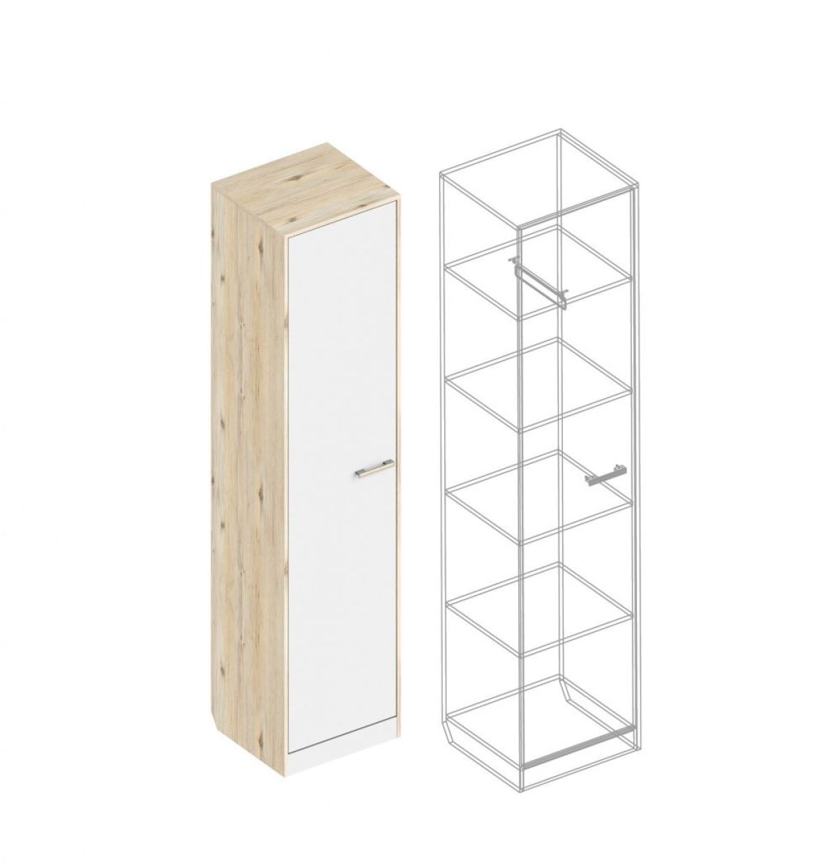 Пенал 1-ств с полками и вешалкой "Милана" | фото 3