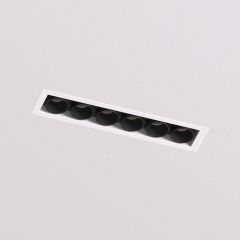 DK2531-WB Встраиваемый светильник SPACE со светодиодом под шпатлевку L126mm 220V 10W 38° 4000К IP20 белый/черный алюминий | фото 2